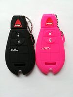 WKX 2pcs Fob Remote Key Case Cover Jacket Holder Chrysler 300 Jeep Grand Cherokee Commander Dodge Ram 4500 Ram 3500 Ram 2500 Ram 1500 Journey Grand Caravan Durango Magnum Charger Challenger keyless
