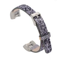 KuToo Compatible with Fitbit Alta Bands/Alta HR/Ace Bands Leather Flash Glitter Bling Band Wristband Strap Replacement Accessory Band (3D Glitter Dark Grey)