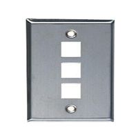 Allen Tel Products ATBKF-VT-3 Single Gang, 3 Ports Versatap Faceplate, Stainless Steel