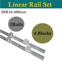 CNCCANEN Linear Rail SBR12-600mm Support Slider 2 Set + 4 SBR16UU Bearing Block Shaft Rod Guideway kit for for CNC DIY Machines