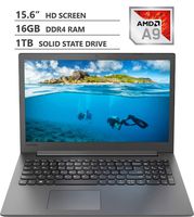 Lenovo Ideapad 15.6" HD Energy-efficient LED-Backlit Display Laptop, AMD A9-9425 Dual-Core Processor Up to 3.70GHz, 16GB Memory, 1TB Solid State Drive, Wireless-AC, Bluetooth, Windows 10 Home, Black
