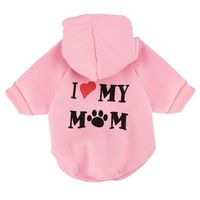 Howstar Pet Clothes, Puppy Hoodie Sweater Dog Coat Warm Sweatshirt Love My Mom Printed Shirt (XS, Pink)