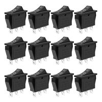 12 Pcs SPDT ON-OFF-ON 3 Pin Snap Rocker Boat Switch Black AC 250V 15A 125V 20A For Car Auto Boat Household Appliances By MXRS