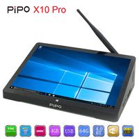 PIPO tablet computer X10pro Mini PC 10.8inch Intel Z8350 Quad Core Windows 10 OS 4GB/64GB Smart Windows PC Computer, HDMI, black