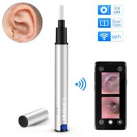 Wireless Ear Scope, LIMINK Otoscope Ear Camera with 3.9mm Lens and LED Lights, Ear Endoscope for Kids Adults Works with Android & iOS Smartphones Tablets - Silver