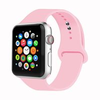 IYOU Sport Band Compatible with Watch Band 38MM 42MM 40MM 44MM, Soft Silicone Replacement Sport Strap Compatible with 2018 Watch Series 5/4/3/2/1(Light Pink,38MM, M/L)