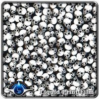 Hydrographics Film - Water Transfer Printing Film - LL-61 - Small Black & CLEAR Skulls - 3.3 ft Film Roll