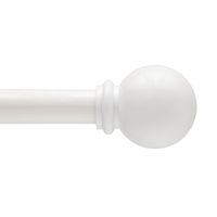Kenney Chelsea 5/8" Standard Decorative Window Curtain Rod, 48-86", White