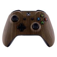 eXtremeRate Wood Grain Patterned Front Housing Shell Faceplate for Xbox One S & Xbox One X Controller