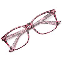 GAOYE Blue Light Blocking Glasses for Women Men,Square Nerd Eyeglasses Anti UV Ray Computer Gaming Glasses - GYC8082 (Leopard/Rose/Transparent Lens)