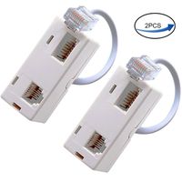 RJ45 Plug to BT RJ11 Secondary Splitter Telephone Adapter, for Ethernet RJ45 Secondary Phone Line (2 Pack) Ted Lele