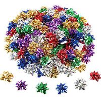 Tatuo 240 Pieces Mini Gift Wrap Bows Christmas Metallic Bows Self Adhesive Gifts Bows for Holiday Christmas Birthday Party Favor (Multi-Color)