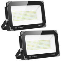 Onforu 2 Pack 100W LED Flood Light, 10000lm Super Bright Security Lights, IP66 Waterproof Outdoor Flood Light,5000K Daylight White Floodlight for Yard, Garden, Playground, Basketball Court