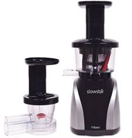 Tribest Slowstar Vertical Slow Juicer and Mincer SW-2020, Cold Press Masticating Juice Extractor in Silver and Black