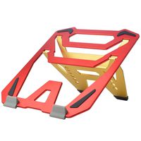 AICHESON Laptop Computer Stand Aluminum Alloy Red and Yellow, Portable Notebook Riser Ventilated PC Holder Compatible with Apple Mac MacBook Pro/Air 11-15.4 Inches