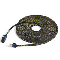 CAT7 Weave Shielded Ethernet Cable Flat Patch Cable FTP Patch Cord LSOH Engineering Grade Network Cable, 8M/26.2ft