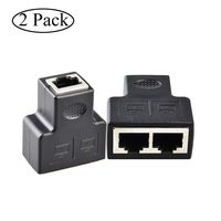 JH-Link RJ45 Splitter Adapter, Ethernet Cable Splitter Cat5, Cat5e, Cat6, Cat7, RJ45 Network Extension Connector - 2 Pack