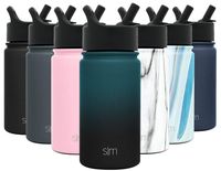 Simple Modern 14 oz Summit Water Bottle with Straw Lid - Hydro Vacuum Insulated Tumbler Flask Double Wall Liter - 18/8 Stainless Steel Ombre: Moonlight