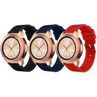 ZSZCXD Compatible for Samsung Galaxy Watch 42mm, 20mm Width Silicone Replacement Strap Wristband WatchBand for Samsung Galaxy (42mm) SM-R810/SM-R815 (B - Black&Navy&Red, 20mm Width)