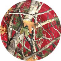 Crimson Camo Dinner Plate (Next Vista Camo, 9" Round Plates, 8 pack) Camo Colorz Collection by Havercamp