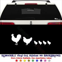 GottaLoveStickerz Chicken Family Farm Permanent Vinyl Decal Sticker for Laptop Tablet Helmet Windows Wall Decor Car Truck Motorcycle - Size (15 Inch / 38 cm Wide) - Color (Gloss Black)