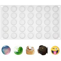 Funshowcase 35 Cavities Round Disc Silicone Mold Tray per Cavity 1x1x0.4inch Mini