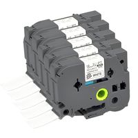 Compatible P Touch Security Label Tape 5Pack TZSE4 TZe SE4 TZ Cartridge Label Orison Self Adhesive Cassette Refills Black on White,0.7 Inch x 26.2Feet(18mm x8m)