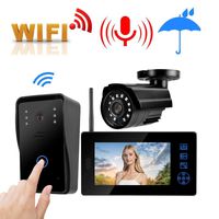Video Doorbell 7 inch Monitor, 2.4G Wireless Photo Video Intercom Door Phone Kit With One CCTV Camera(92°Super Wide Viewing Angle), with Night Vision Function(US Plug)