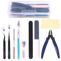 Swpeet 9Pcs Professional Gundam Modeler Basic Tools, Gundam Model Tools Kit Perfect for Model Kit Building Beginner Hobby Model Assemble Building With Duty Plastic Container