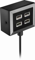 Rocketfish - 4-Port USB Charger - Black