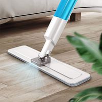 Microfiber Spray Mop for Hardwood Floor Cleaning - Wet and Dry, Microfiber Dust Mop with 400 Milliliter 360 Degree Spin Water Tank Sprayer Include 2 Microfiber Reusable Pads and 1 Scraper-Blue