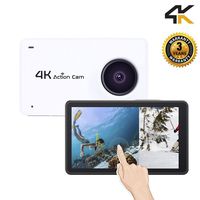 Sport Camera Sport Video 1080P HD 4K WiFi Touch Screen Action Camera Underwater 30M Cam with 170 Wide Angle Rechargeable Battery DV White