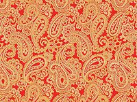 Pack of 1, Red/Gold Paisley 24" x 417' Half Ream Gift Wrap (Foil) for Holiday, Party, Kids' Birthday, Wedding & Special Occasion Packaging