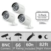 (Set of 3) Samsung SDC-9443BC 1080p HD Weatherproof Bullet Camera (Compatible with SDH-B74041 & SDH-B74081)