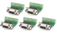 YXQ DB9 RS232 Serial to Terminal Female Adapter Connector Breakout Board with Insulation Pads(5Pcs)