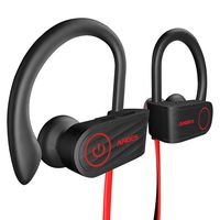 Bluetooth Headphones, Anbes Wireless Earbuds, IPX7 Waterproof Sports Earphones with Ear Hooks & Mic, HD Stereo in-Ear Headphones Gym Running Workout, 8 Hours Battery Noise Canceling Headsets