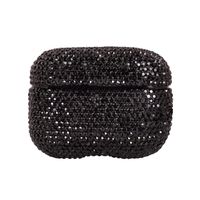 CQFONG 2019 Newest Luxurious Rhinestone AirPods Pro Case with Keychain, Shockproof Protective Premium Crystal Cover Skin for AirPods Charging Case (PRO Black C3 No Keychain)