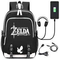 YOYOSHome Luminous Anime The Legend of Zelda Cosplay Bookbag Daypack Laptop Bag Backpack School Bag with USB Charging Port