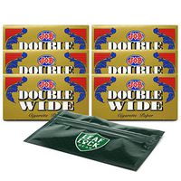 Job Double Wide Gold Rolling Papers (6 Packs) with Leaf Lock Gear Smell Proof Pouch