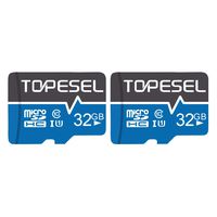 TOPESEL 32GB Micro SD Card 2 Pack Memory Cards Micro SDHC UHS-I TF Card Class 10 for Cemera/Drone/Dash Cam(2 Pack U1 32GB)
