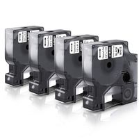 Suminey 18488 Compatible Dymo Rhino Industrial Flexible Nylon Label Tapes for Dymo Rhino 4200, 5000, 5200, 6000, Black on White, 1/2 inch x 11.5 feet