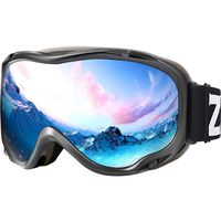 ZIONOR Lagopus Ski Snowboard Goggles UV Protection Anti Fog Snow Goggles for Men Women Youth VLT 8.6% Grey Frame Silver Lens