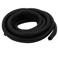 YXQ 21mm ID Split Wire Loom Corrugated Tubing 32.8Ft PE Plastic Bellows Pipe Hose Preservative Flexible Tube Black Protector for Electric Conduit Liquid Cable Cover Sleeve