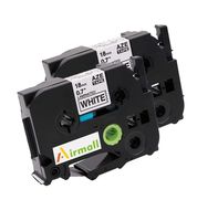Airmall 2 Pack Compatible Laminated Tape Black on White Label Tape for TZe-241 18mm (3/4 Inch) x 26.2 ft. (8m) to use with PT-D600 PT-D600VP PT-D400AD PT-D400VP PT-D450
