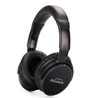 Beyution Active Noise Cancelling Bluetooth Headphones Over-Ear Wireless Headset with Supersoft Protein Leather Earpad Built-in Mic (Carry Case Included) - Black