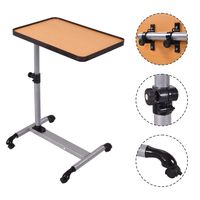 New MTN-G Rolling Adjustable Overbed Table Laptop Desk Food Tray Hospital w/Tilting Top