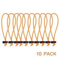 POWRIG 6" Bungee Cords Adjustable Cable Ties Cable management Reusable -Orange (10-pack)