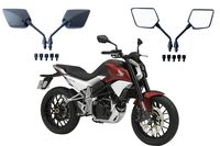 Motobiker 1Pair Motorcycle Mirror Motorbike E-bike Rear View Side Mirrors -Includes Conversion Adapter Kit to 8mm -10mm - Universal For Honda/Kawasaki/Suzuki/Yamaha/KTM Black