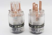 SonarQuest Standard Edition Red Copper Series US Power Plug & IEC Connector Set AC Power For HiFi Audio