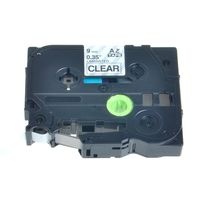 NineLeaf 1PK TZe121 TZ-121 TZe-121 (3/8" X 26.2', 9mm x 8m) Black on Clear Tape Compatible for Brother P-Touch labelers (TZ Machines)